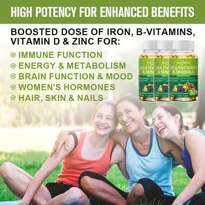ALXFRESH | Multivitamin & Minerals Dietary Supplement | Boosts Immunity & Energy, Supports Hair, Skin & Nails