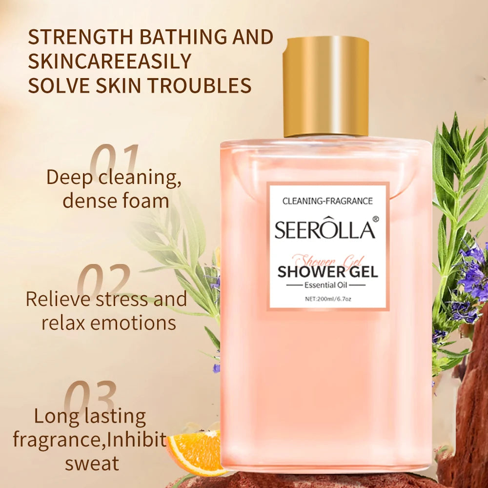 200ML fragrance citrus body shower gel moisturizing deep cleansing long-lasting fragrance rich foam