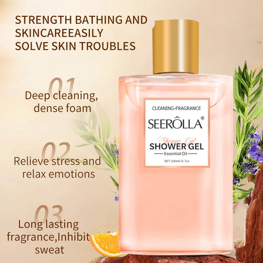200ML fragrance citrus body shower gel moisturizing deep cleansing long-lasting fragrance rich foam