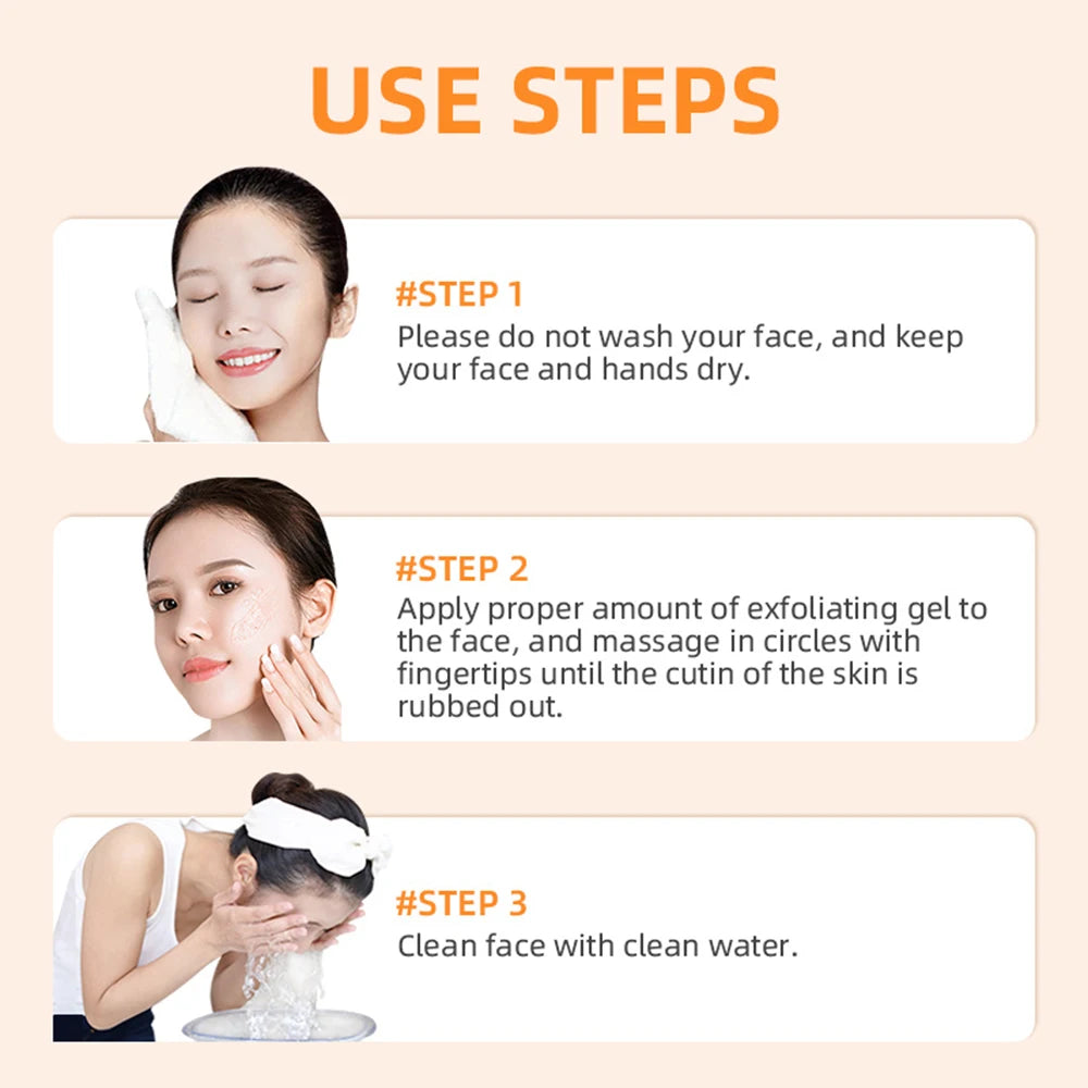 GMEELAN Orange Exfoliating Whitening Gel | Gentle Peeling & Dead Skin Removal | Brightening, Hydrating & Moisturizing | 50g