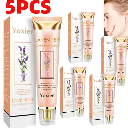 5X Yoxier Lavender Scar Repair Cream Acne Scar Removal Remove Pigmentation Scar Marks Stretch Smooth Skin Care Whitening Cream