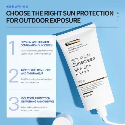 Sunscreen Cream SPF 50+ | Long-Lasting, Waterproof & Non-Sticky UV Protection | Moisturizing Sunblock for Face & Body