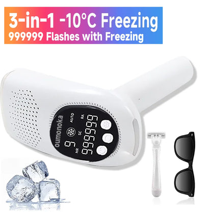 Permanent IPL Laser Hair Remover | Vibration Shaver | Facial & Body Use for Men & Women