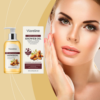 Sweet Almond Shower Oil – Nourishing Body Wash for Soft, Hydrated Skin (237ml/8 fl oz)