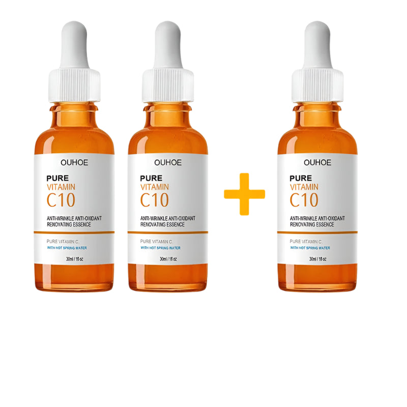 OUHOE Pure Vitamin C10 Essence | Anti-Wrinkle, Antioxidant & Skin Renewal | With Hot Spring Water | 30ml