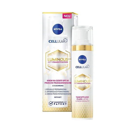NIVEA Cellular Luminous 630° | Anti-Pigment, Whitening, UV Protection, Isolation | SPF 50 Sunblock Skin Care | 40ml
