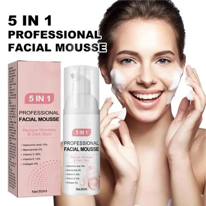 Professional Facial Mousse | Vitamin C, Hyaluronic Acid & Niacinamide | Deep Cleansing & Anti-Aging