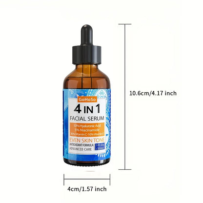 ENVISHA 4-in-1 Facial Serum | Hyaluronic Acid, Niacinamide, Vitamin C & E | Anti-Aging, Deep Moisturizing & Firming | 30ml