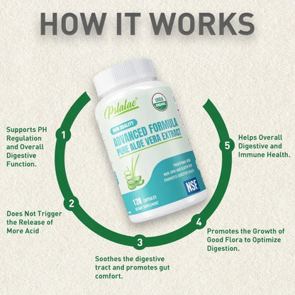 Pslalae | Organic Aloe Vera Capsules | Gut Health, Digestive Comfort, Immune Support | 60 Capsules