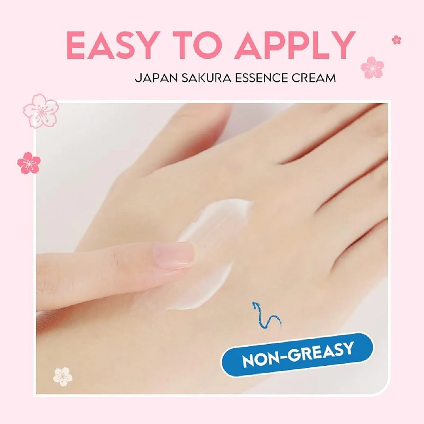 TRSTAY Japan Sakura Essence Cream | Sakura Tone-Up Cream with Hyaluronic Acid | Moisturizing & Firming Neck & Face Care | HYALU B5 Formula
