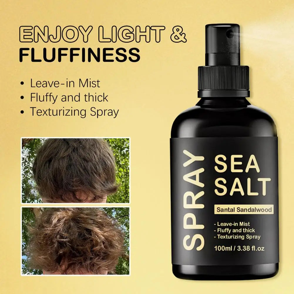 Sea Salt Spray For Hair Men 100ML Hair Styling Spray Improving Volumizing Texturing Natural Sea Salt Nourishing Hair Fixing Care