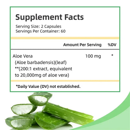 Airboy | Aloe Vera 20000mg | Relieves Constipation, Detox, Fat Burn, Digestive Health | 60 Capsules