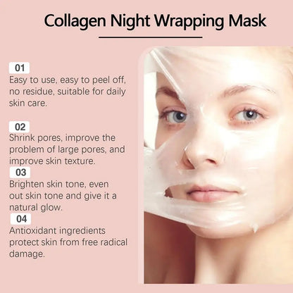 Hovgi Collagen Night Wrapping Mask | Overnight Peel-Off Treatment for Deep Hydration & Skin Repair | 80g