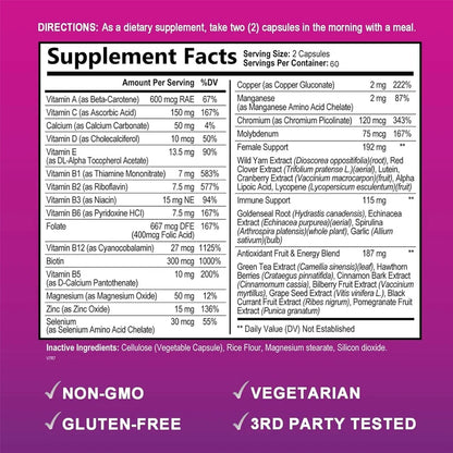 Pslalae | Women's Daily Multi | Energy & Immune Support