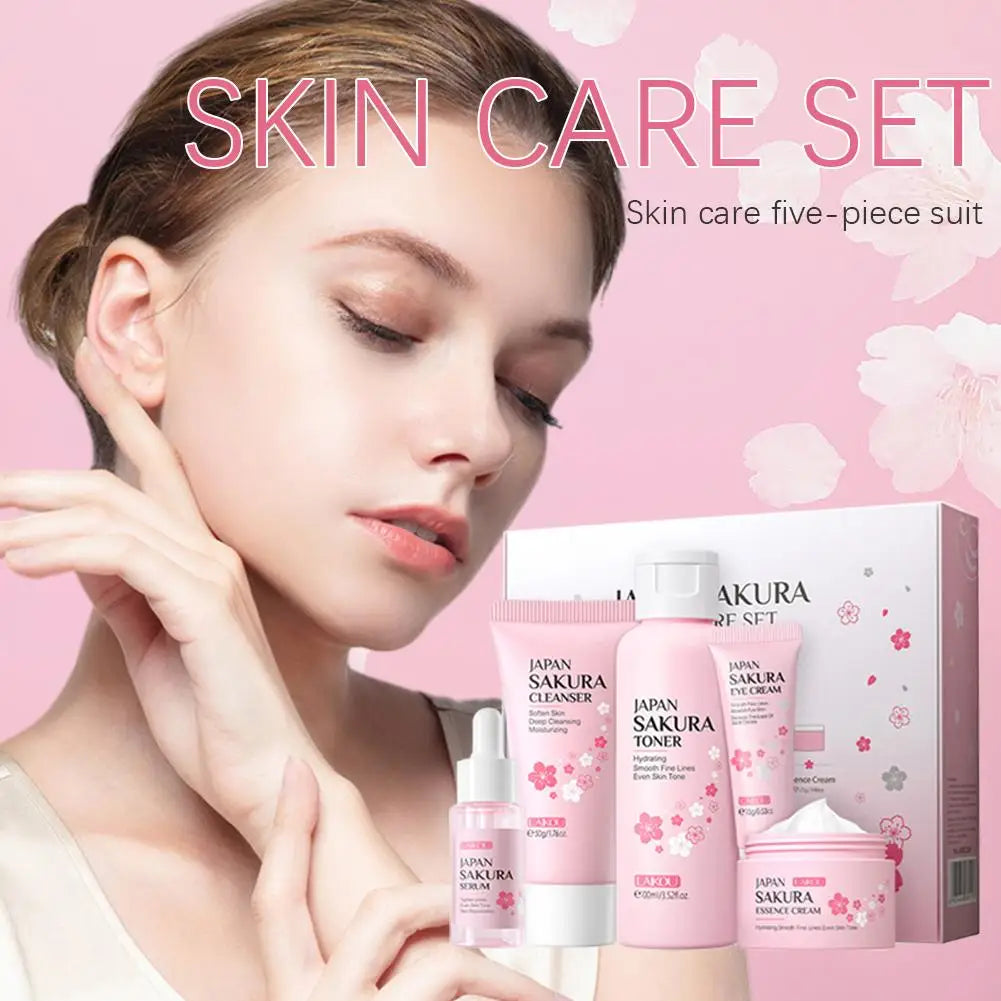 Sakura | Radiant Skincare Gift Set | Toner, Serum, Cream & More | 3–5 Piece Collection