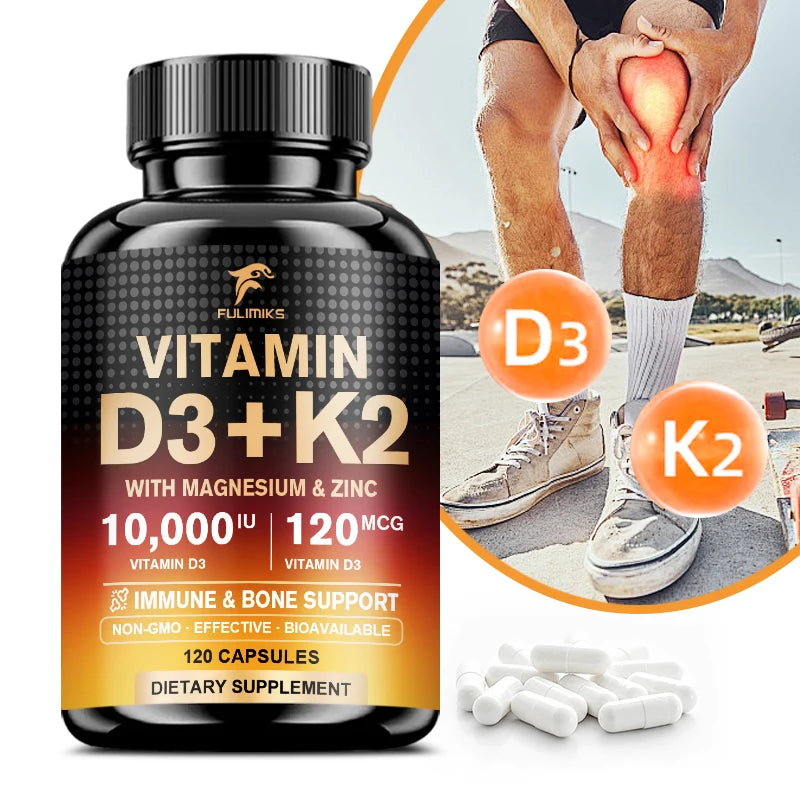 Fulimiks | Vitamin D3K2 with Magnesium & Zinc Capsules | Immune, Mood & Bone Health Support