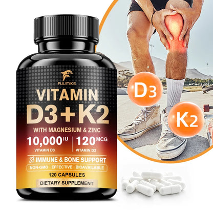 Fulimiks | Vitamin D3K2 with Magnesium & Zinc Capsules | Immune, Mood & Bone Health Support