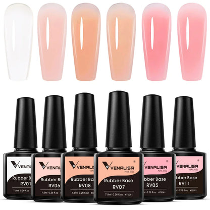 Venalisa Nail Gel Polish Kit HEMA FREE Nude Pink Color Collection Self Leveling Full Coverage Nail Manicure Set 6Pcs Kit