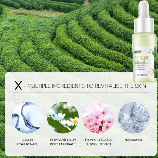 Green Tea & Sakura Skincare Kit | Korean Cosmetics for Women | Moisturizing, Acne Care & Exfoliating Face Set
