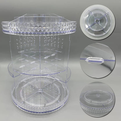 360 Degree Rotation Make Up Organizer Box Cosmetic Organizer Transparent Fashion Spin Multi-Function Detachable Acrylic