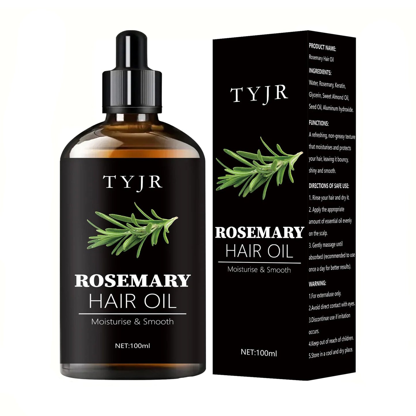 TYJR Rosemary Hair Oil – 100ml Plant-Based Conditioner for Moisture, Softness & Hair Growth