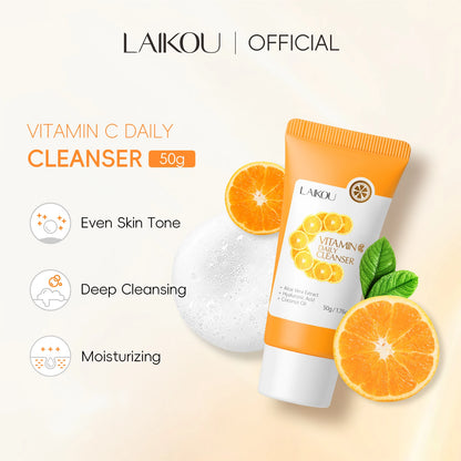 LAIKOU | Vitamin C, Aloe Vera & Hyaluronic Acid | Brightening & Deep Cleansing