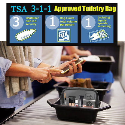 Cosmetic Pouch 3 Pcs Clear Toiletries Bags Carry On Airport Airline Compliant Bag Toiletry Bag Convenient Travel Toiletry Bag Fa
