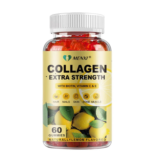 MENXI® | Biotin & Collagen Gummies – Extra Strength | Hair, Skin, Nails, Bone & Muscle Support | 60/120/240 Gummies