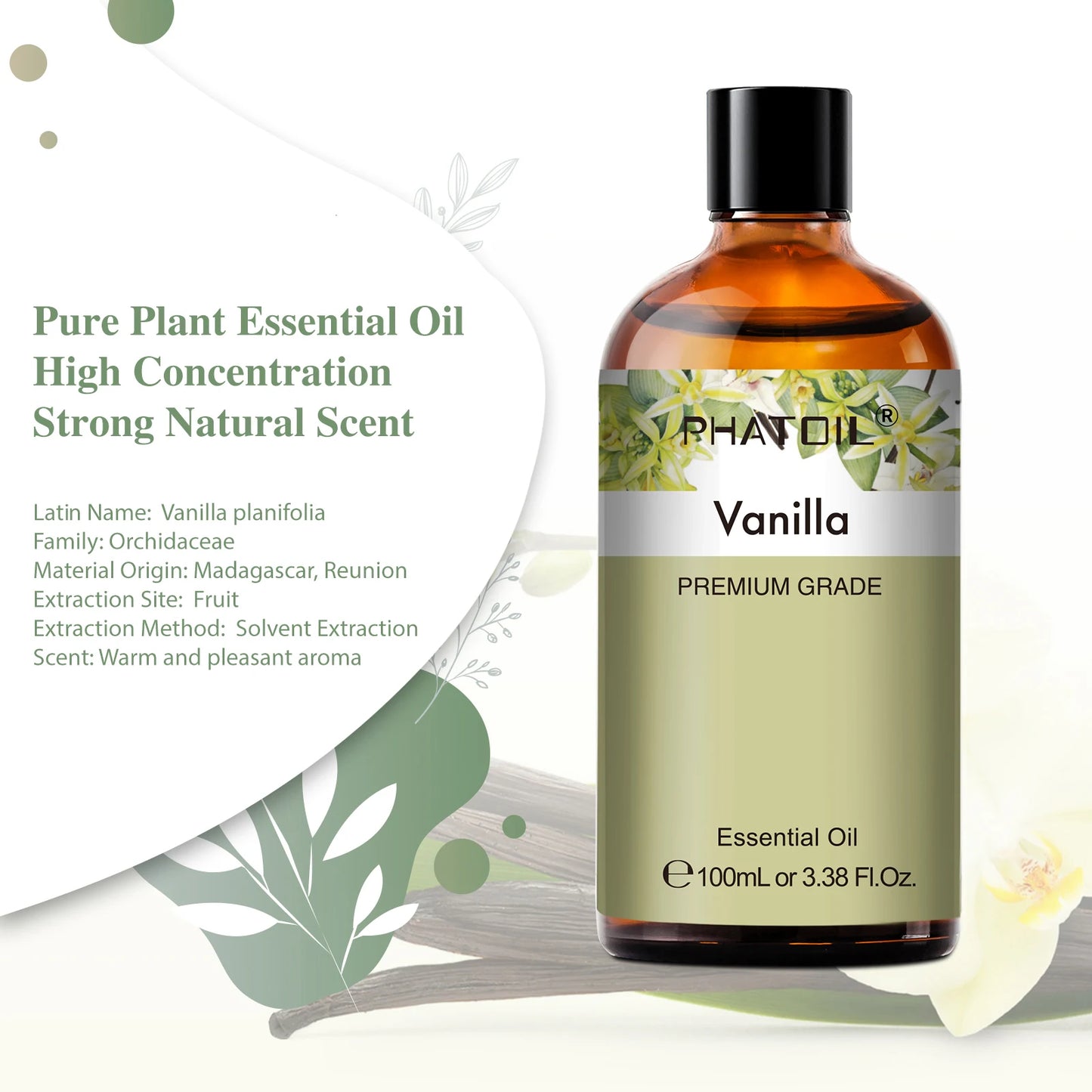 PHATOIL 100ml Natural Essential Oil For Skin Aromatherapy Diffuser Eucalyptus Lavender Vanilla Rose Fragrance Essential Oils