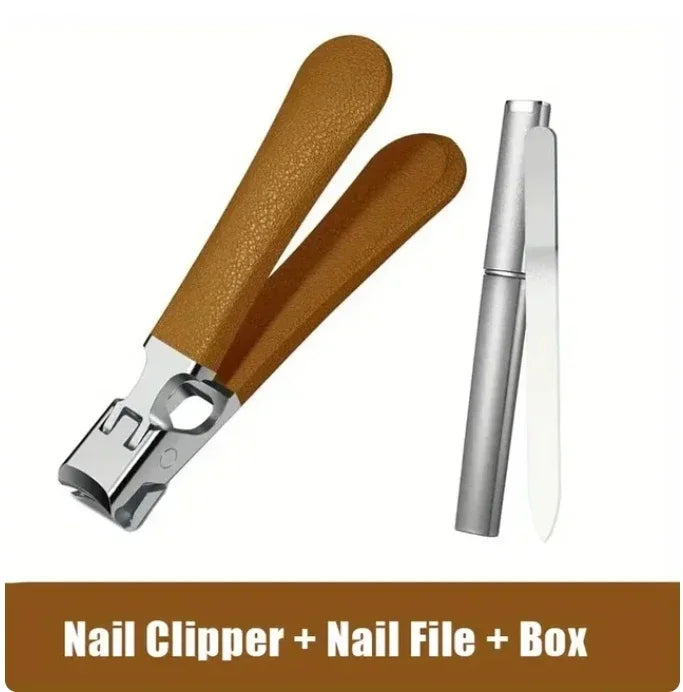 Professional Stainless Steel Nail Clippers Set for Thick Nails Anti-Splash Sharp Trimmer Nail Pedicure Manicure Tools for Men