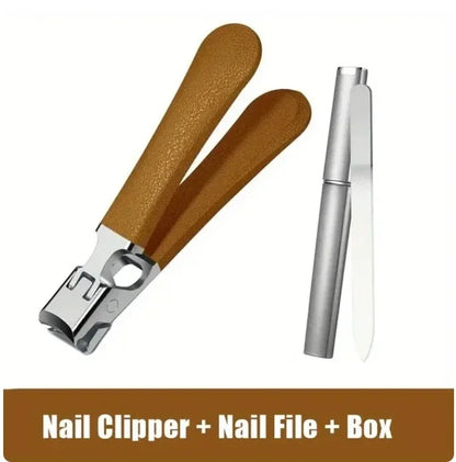 Professional Stainless Steel Nail Clippers Set for Thick Nails Anti-Splash Sharp Trimmer Nail Pedicure Manicure Tools for Men