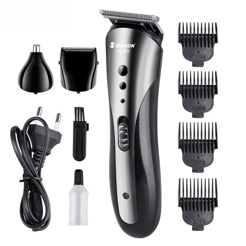 RESUXI SH-1976 Men's 3 in 1 Professional Hair Clipper Set Rechargeable Electric Shaver Ear Nose Hair Trimmer Grooming Kit