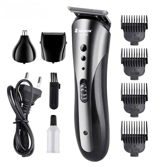 RESUXI SH-1976 Men's 3 in 1 Professional Hair Clipper Set Rechargeable Electric Shaver Ear Nose Hair Trimmer Grooming Kit