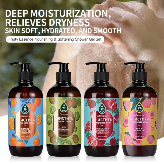 500ml Organic Fruit Infusion Shower Gel Body Lotion Skin Beautifying Wash Bath Brightening Delicate Smooth Care Cream
