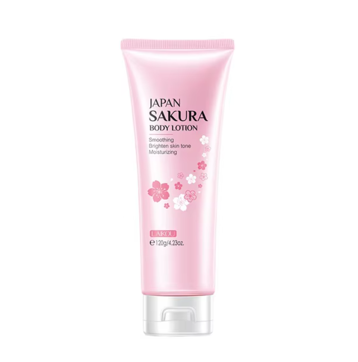 LAIKOU Japan Sakura Body Lotion – 200g / 120g / 80g Moisturizing & Whitening Cream with Niacinamide & Sake Extract