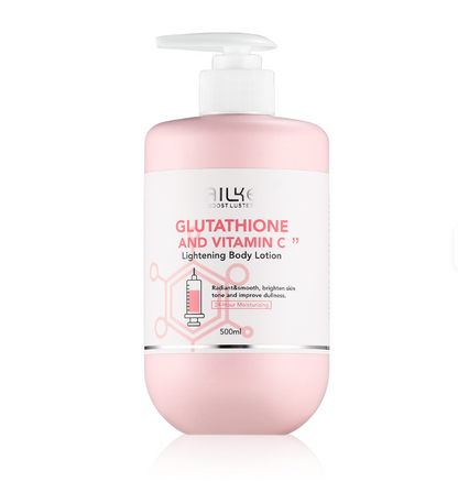 AILKE Glutathione & Vitamin C Body Lotion – 500ml Whitening & Moisturizing Cream with Squalane & Collagen