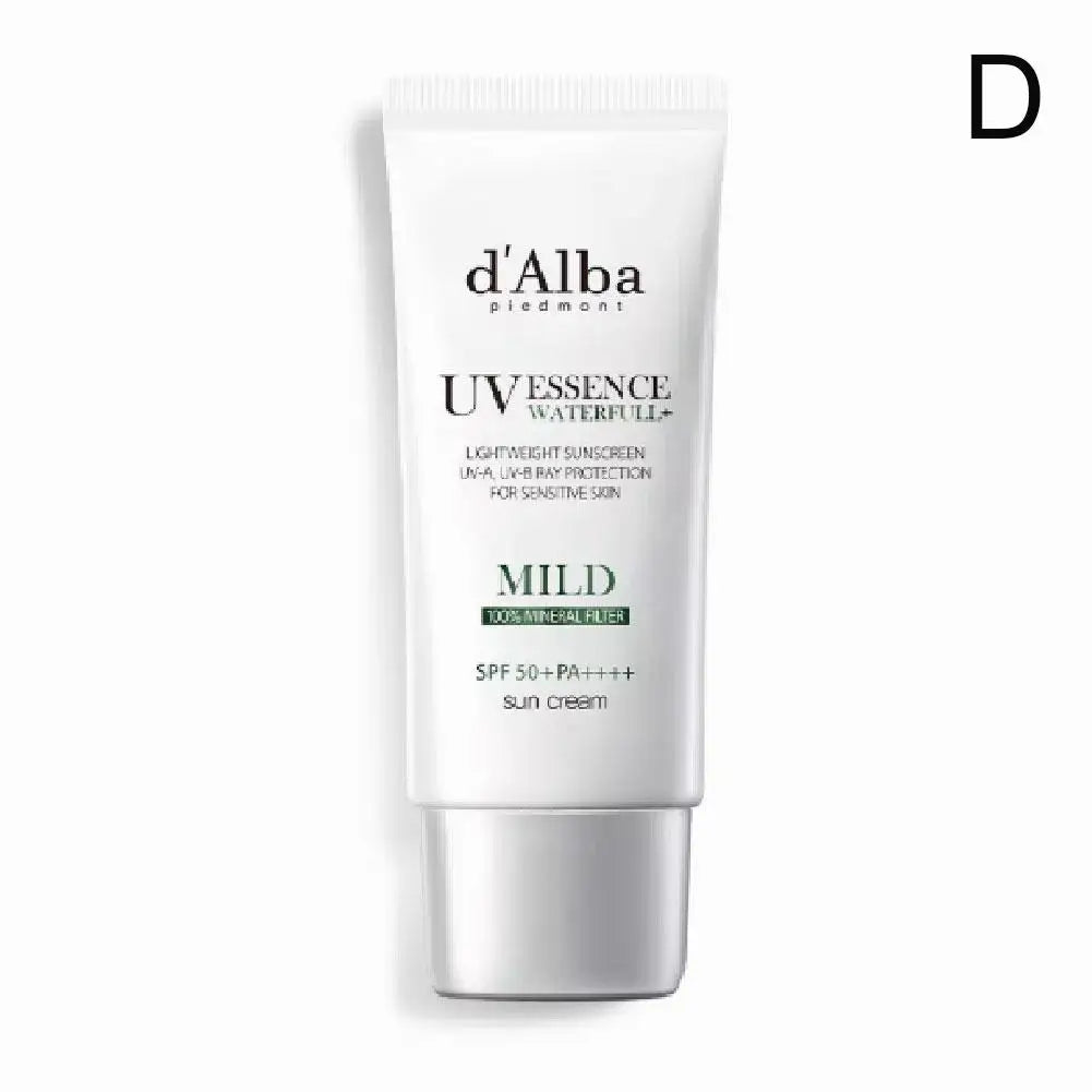 d'Alba UV Essence Waterfull+ Sunscreen SPF 50+ PA++++ | Full Body UV Protection, Hydrating & Tone-Up Pink Correcting Sun Cream | 50ml