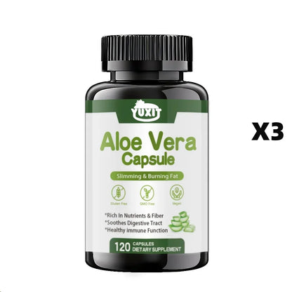 YUXIT | Aloe Vera Capsule | Slimming, Fat Burn, Gluten-Free, Vegan, Digestive & Immune Support | 120 Capsules