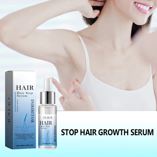 Permanent Hair Inhibiting Serum Stop Hair Growth Body Underarm Legs Arms Moisturize Whitening Powerful Painless Depilatory Serum