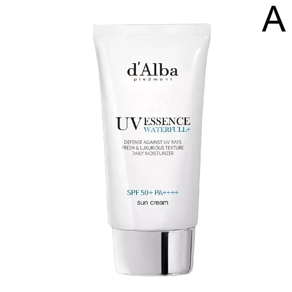 d'Alba UV Essence Waterfull+ Sunscreen SPF 50+ PA++++ | Full Body UV Protection, Hydrating & Tone-Up Pink Correcting Sun Cream | 50ml