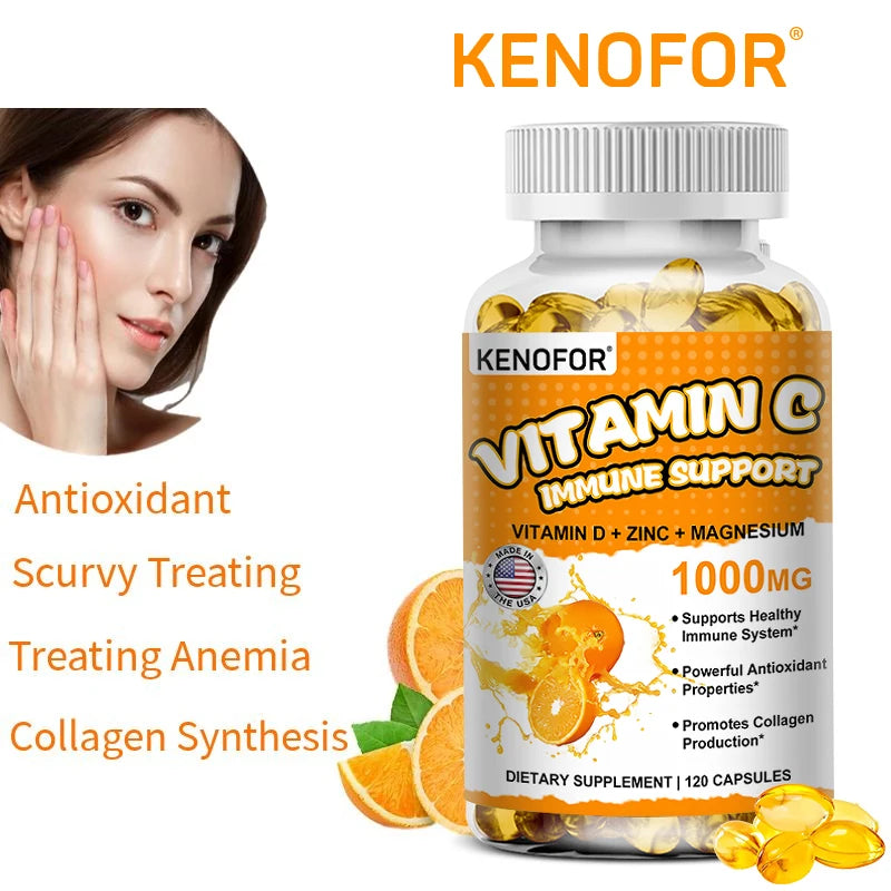 Kenofor | Vitamin C Immune Support Capsules | Collagen & Immunity Booster