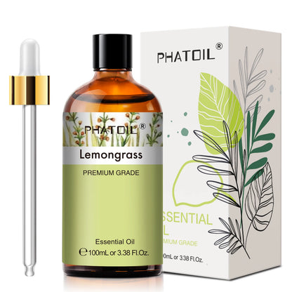 PHATOIL 100ml Natural Essential Oil For Skin Aromatherapy Diffuser Eucalyptus Lavender Vanilla Rose Fragrance Essential Oils