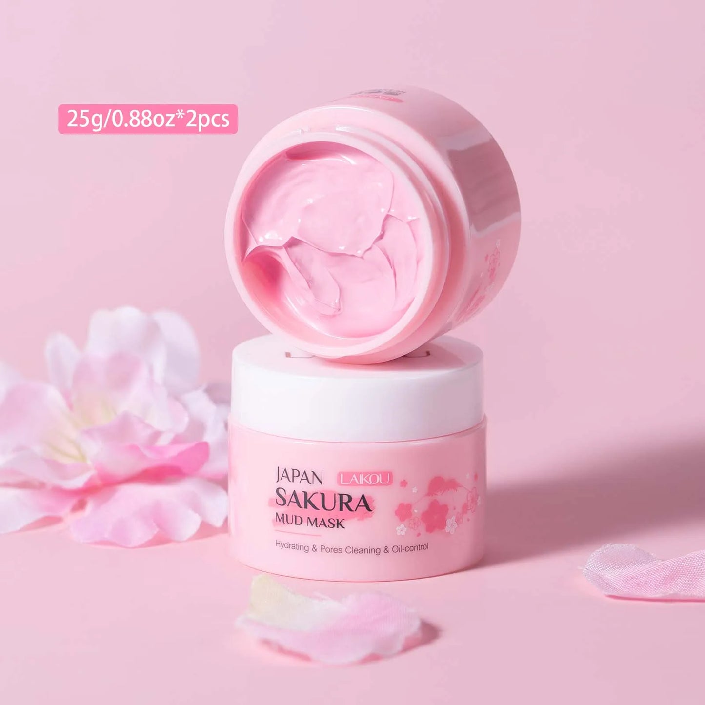 LAIKOU Sakura Mud Mask 25g Deep Cleansing Brightening Oil Control Face Mask Boost Radiance