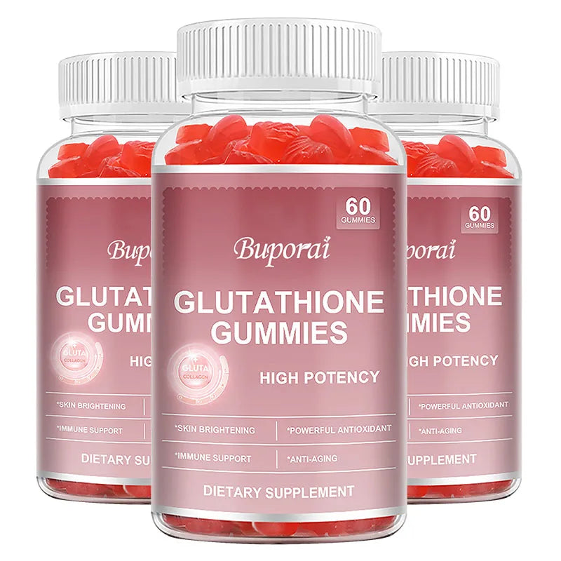 Buporai | Glutathione Gummies with Collagen | Anti-Aging, Skin Brightening, Hair & Nail Support | 60 Gummies