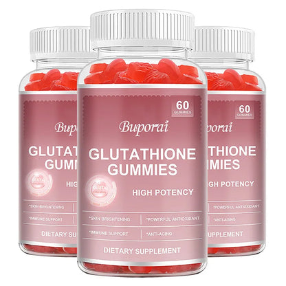 Buporai | Glutathione Gummies with Collagen | Anti-Aging, Skin Brightening, Hair & Nail Support | 60 Gummies