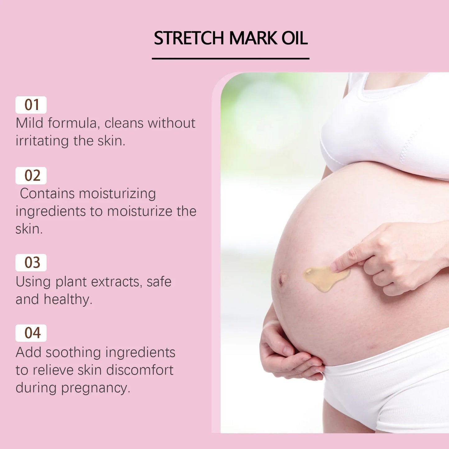 EELHOE Vitamin E Skin Care Oil Remove Pregnancy Stretch Marks Postpartum Care Elastic Skin Firming Collagen Body Care Oil 100ml