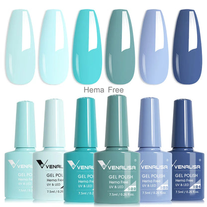 Venalisa Nail Gel Polish Kit HEMA FREE Nude Pink Color Collection Self Leveling Full Coverage Nail Manicure Set 6Pcs Kit
