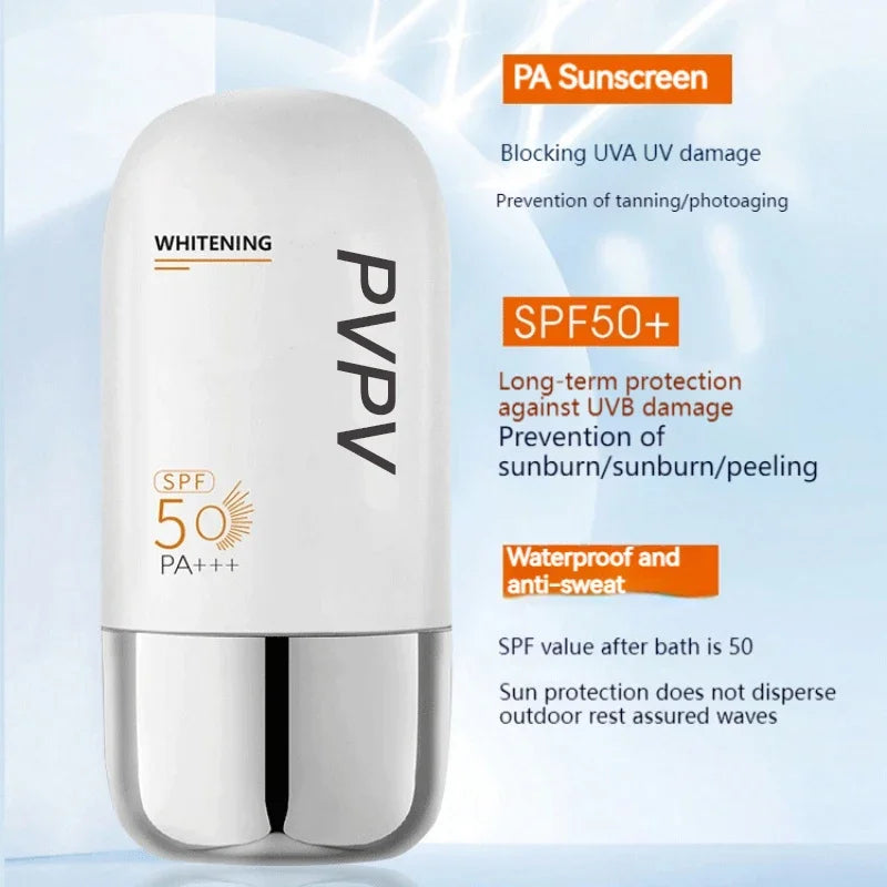 PVPV Liquid Sunscreen SPF 50 PA+++ | Summer Outdoor Sunblock for Face & Body | Moisturizing, Whitening & Skin Repair Protection