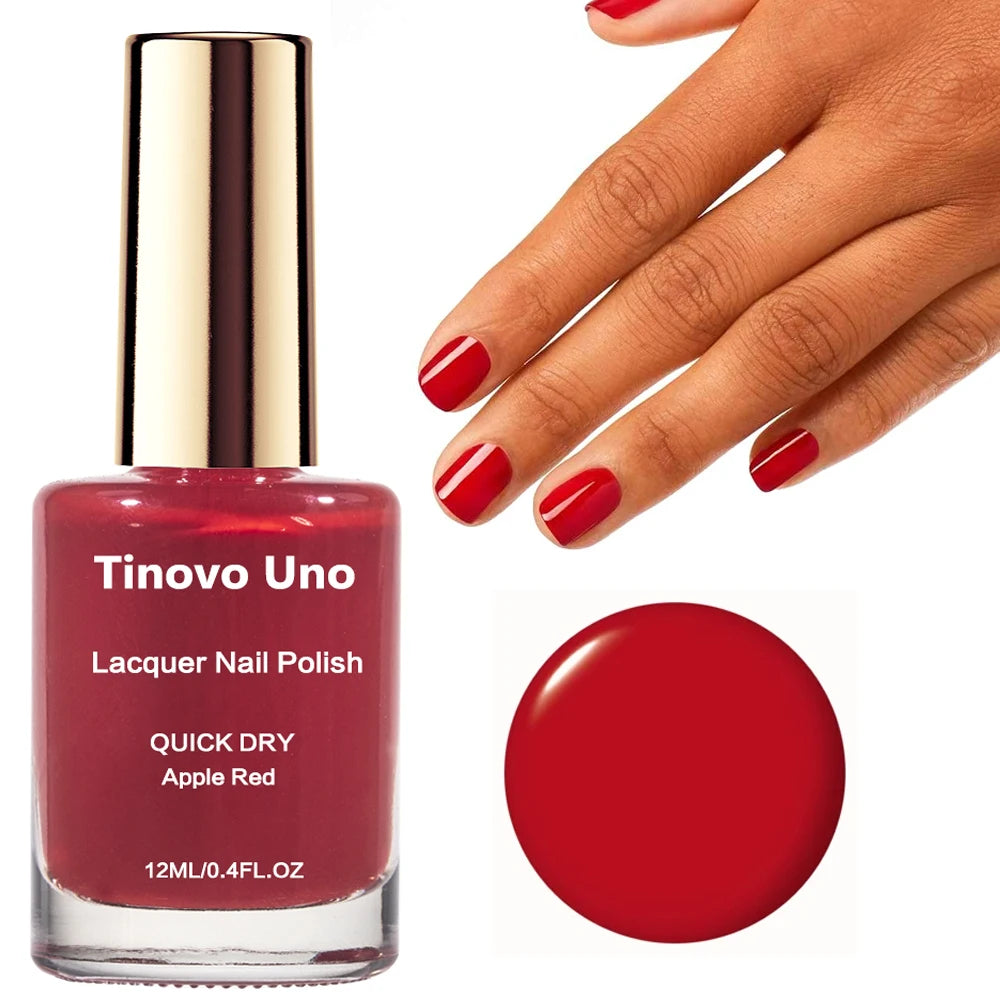 Tinovo Uno Nail Polish Metallic Rose Gold Nail Strengthener Fast Drying Mirror Normal Nails Lacquer Varnish for Manicure Nailart