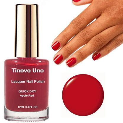Tinovo Uno Nail Polish Metallic Rose Gold Nail Strengthener Fast Drying Mirror Normal Nails Lacquer Varnish for Manicure Nailart